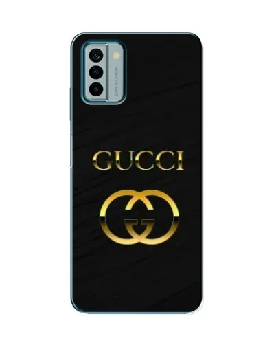 Чехол для Nokia G22 с картинкой «Золотой логотип Gucci»