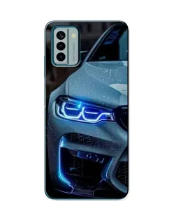 Чехол для Nokia G22 с картинкой «Взгляд BMW с синими фарами» Чехол для Nokia G22 с картинкой «Взгляд BMW с синими фарами»