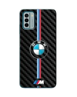 Чехол для Nokia G22 с картинкой «Эмблема BMW и карбон»