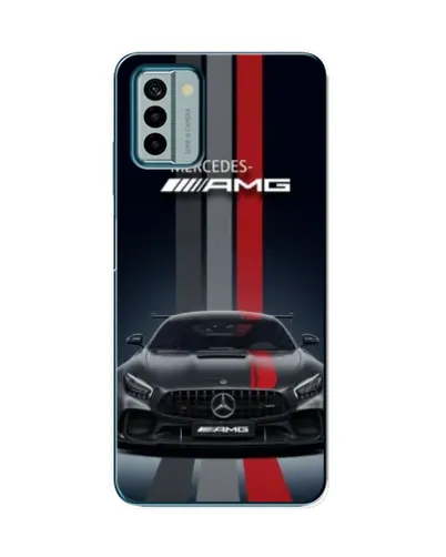 Чехол для Nokia G22 с картинкой «Mercedes — белый карбон»