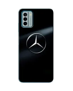 Чехол для Nokia G22 с картинкой «Mercedes на металле»