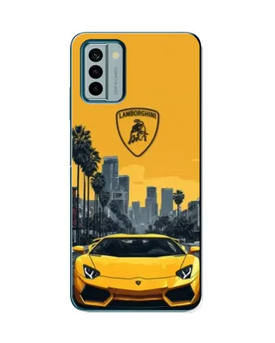 Чехол для Nokia G22 с картинкой «Желтый Lamborghini город» Чехол для Nokia G22 с картинкой «Желтый Lamborghini город»