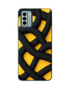 Чохол для Nokia G22 з картинкою «Чорне жовте переплетення»