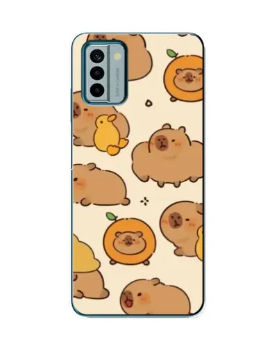Чехол для Nokia G22 с картинкой «Капибары с апельсинами»