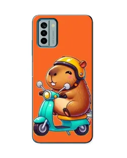 Чехол для Nokia G22 с картинкой «Капибара на скутере»