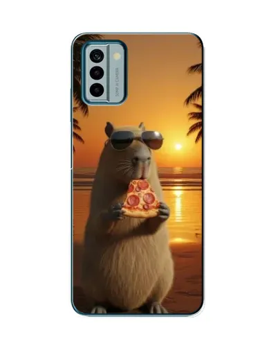 Чехол для Nokia G22 с картинкой «Капибара с пиццей»
