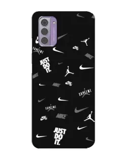 Чехол для Nokia G42 с картинкой «Nike Black Pattern» Чехол для Nokia G42 с картинкой «Nike Black Pattern»