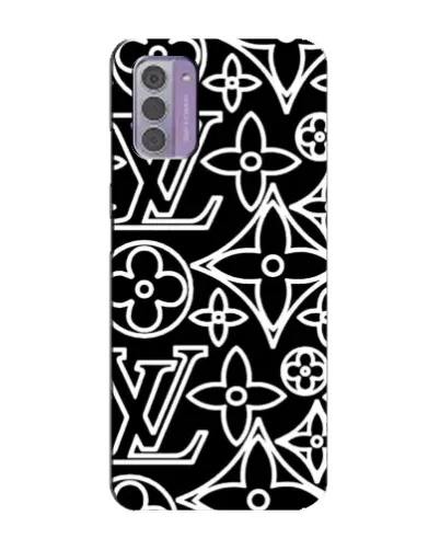 Чехол для Nokia G42 с картинкой «Черно-белый узор LV»
