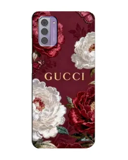 Чохол для Nokia G42 з картинкою «Gucci — бордові троянди»