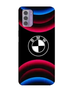 Чехол для Nokia G42 с картинкой «Логотип BMW и неоновые дуги»
