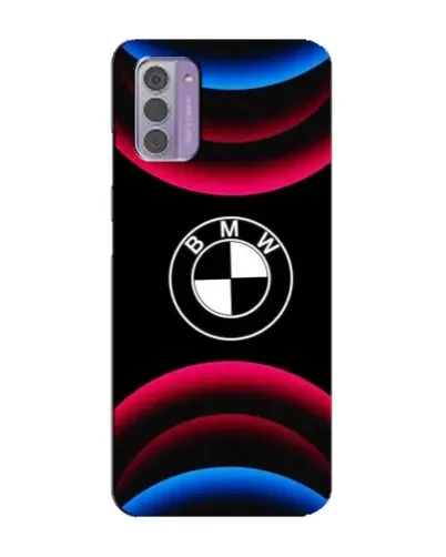 Чехол для Nokia G42 с картинкой «Логотип BMW и неоновые дуги»