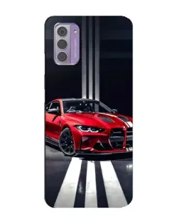 Чехол для Nokia G42 с картинкой «Красная BMW на дороге»