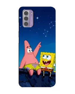 Чехол для Nokia G42 с картинкой «Губка Боб и Патрик ночью» Чехол для Nokia G42 с картинкой «Губка Боб и Патрик ночью»