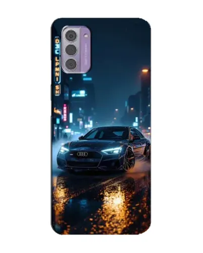 Чехол для Nokia G42 с картинкой «Ночной город и Audi»
