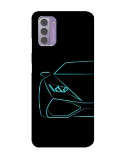 Чехол для Nokia G42 с картинкой «Голубой силуэт Lamborghini»