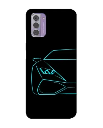 Чехол для Nokia G42 с картинкой «Голубой силуэт Lamborghini»