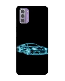 Чехол для Nokia G42 с картинкой «Неоновый контур Lamborghini»