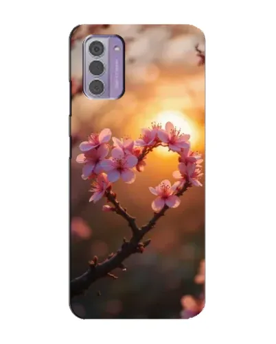 Чехол для Nokia G42 с картинкой «Розовый цвет сердце на фоне заката» Чехол для Nokia G42 с картинкой «Розовый цвет сердце на фоне заката»