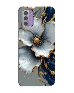 Чехол для Nokia G42 с картинкой «Белый цветок и золотой флюид»