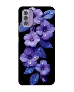 Чехол для Nokia G42 с картинкой «Фиолетовые цветы с росою»