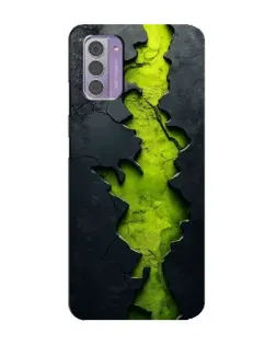 Чехол для Nokia G42 с картинкой «Салатовый разлом скалы»