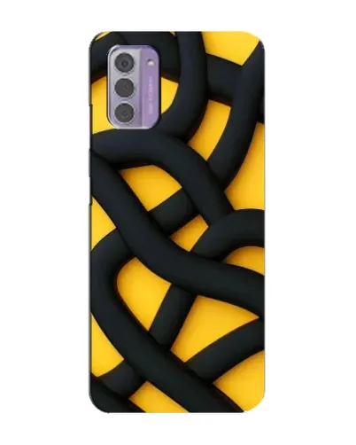 Чехол для Nokia G42 с картинкой «Черное желтое переплетение»