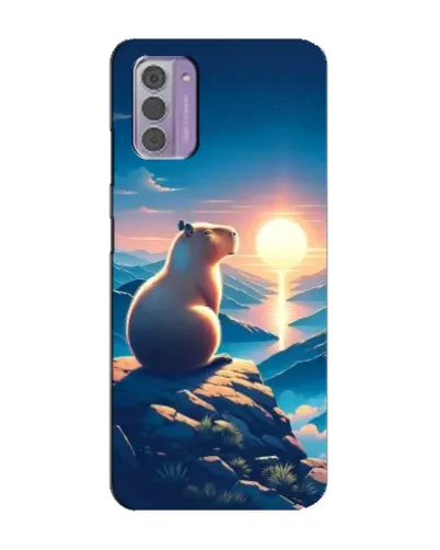 Чехол для Nokia G42 с картинкой «Закат солнца с капибарой»