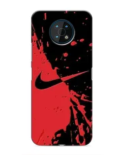 Чехол для Nokia G50 с картинкой «Красные брызги Nike» Чехол для Nokia G50 с картинкой «Красные брызги Nike»