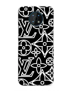 Чехол для Nokia G50 с картинкой «Черно-белый узор LV»