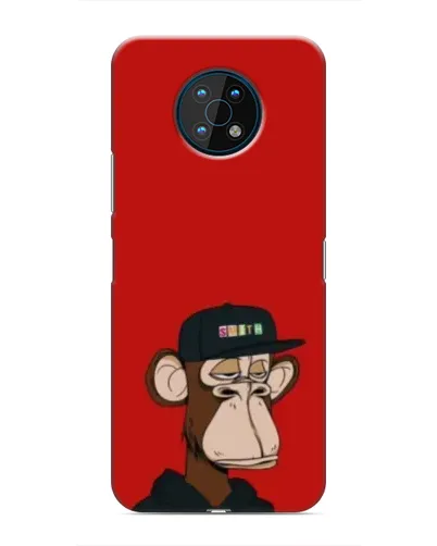 Чехол для Nokia G50 с картинкой «Bored Ape — красный фон»
