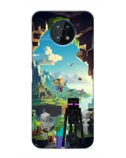 Чехол для Nokia G50 с картинкой «Эндермен в лесу»