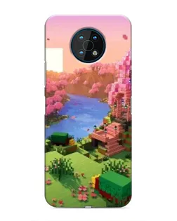 Чехол для Nokia G50 с картинкой «Розовое дерево Minecraft»
