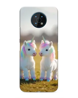 Чехол для Nokia G50 с картинкой «Пара единорогов»