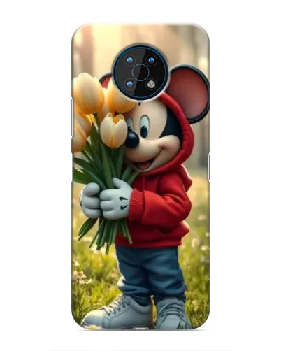 Чехол для Nokia G50 с картинкой «Микки с тюльпанами»