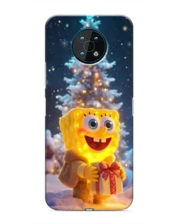 Чехол для Nokia G50 с картинкой «Рождественский Спанч Боб»