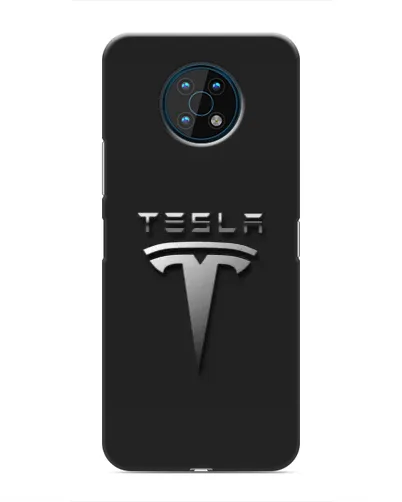 Чехол для Nokia G50 с картинкой «Стальной логотип Tesla»