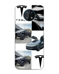 Чехол для Nokia G50 с картинкой «Коллаж Cybertruck Tesla»