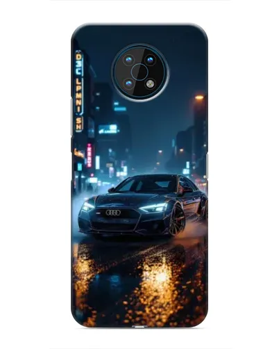 Чехол для Nokia G50 с картинкой «Ночной город и Audi»