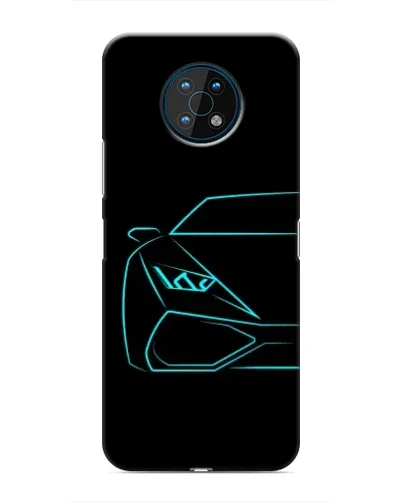 Чехол для Nokia G50 с картинкой «Голубой силуэт Lamborghini»