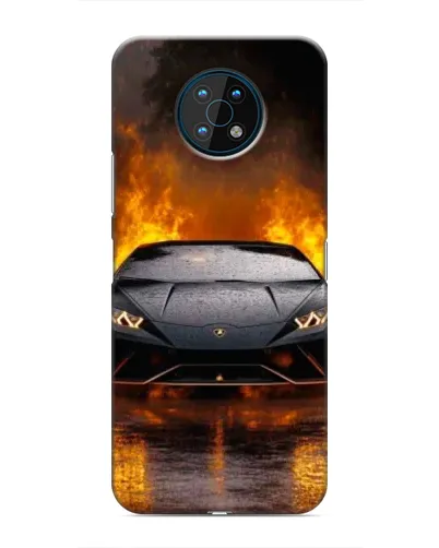 Чехол для Nokia G50 с картинкой «Lamborghini в огне»