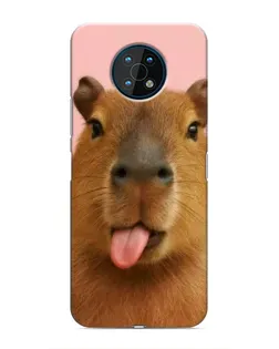 Чехол для Nokia G50 с картинкой «Капибара с языком»