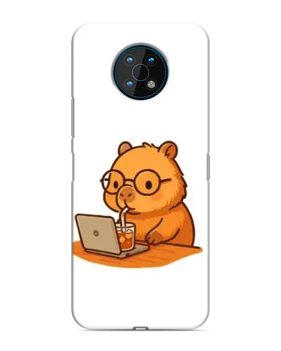 Чехол для Nokia G50 с картинкой «Капибара с ноутбуком»