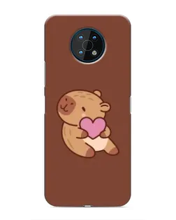 Чехол для Nokia G50 с картинкой «Капибара с сердцем»