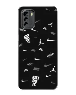 Чехол для Nokia G60 с картинкой «Nike Black Pattern» Чехол для Nokia G60 с картинкой «Nike Black Pattern»