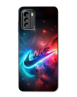 Чехол для Nokia G60 с картинкой «Огненный логотип Nike»