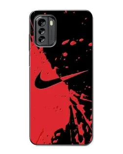 Чехол для Nokia G60 с картинкой «Красные брызги Nike»