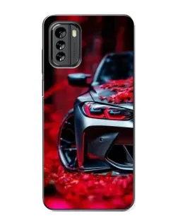 Чехол для Nokia G60 с картинкой «Спортивная BMW и цветы»