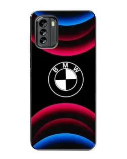 Чехол для Nokia G60 с картинкой «Логотип BMW и неоновые дуги»