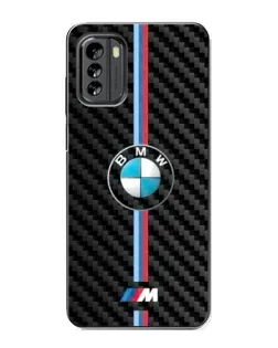 Чехол для Nokia G60 с картинкой «Эмблема BMW и карбон»