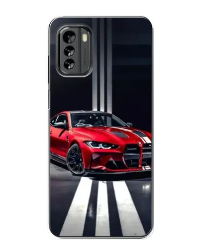 Чехол для Nokia G60 с картинкой «Красная BMW на дороге»